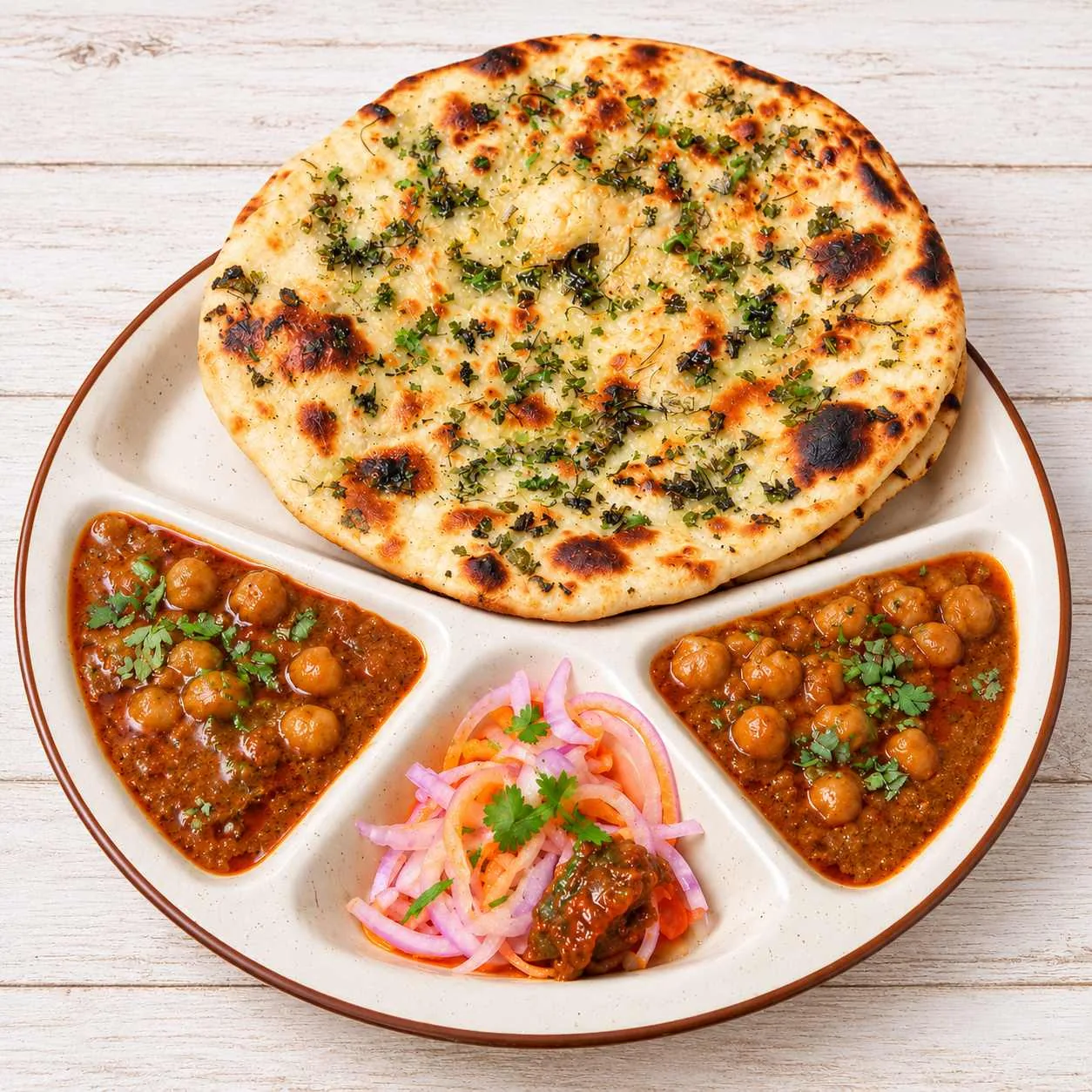 Chhole Masala with Amritsari Naan at Ganesham Fast Food