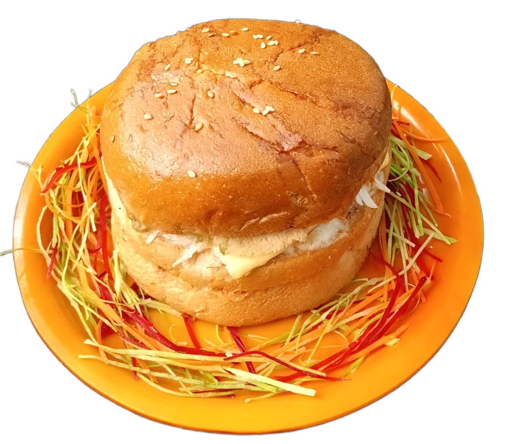 Veg cheese burger with Bhopal-style potato masala at Ganesham Civil Lines, a pure veg restaurant in Rewa