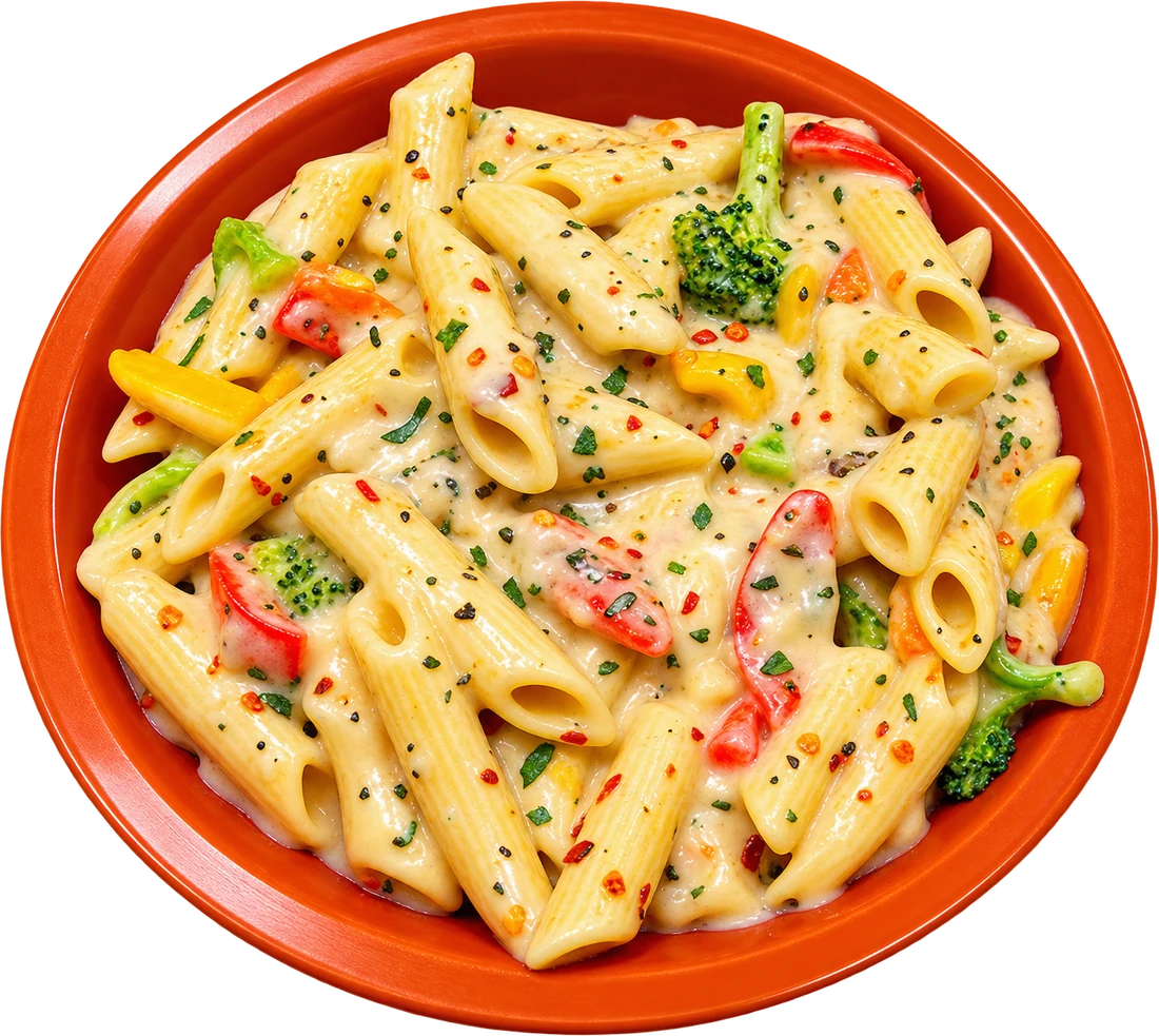 White sauce cheese pasta at Ganesham Indrapuri, a pure veg restaurant in Indrapuri Bhopal